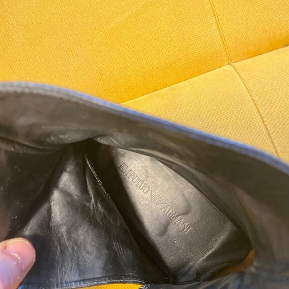 Vintage Emporio Armani Black Leather Boots with Zipper - Picture 7 of 7